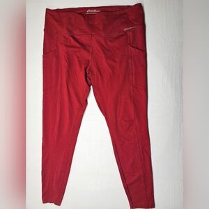 Eddie Bauer Women's High-Rise Athletic Leggings Activewear Red‎